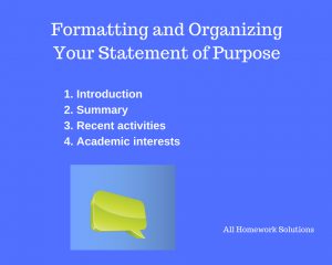 formatting a statement of purpose