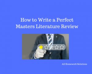 masters literature review - how to write one