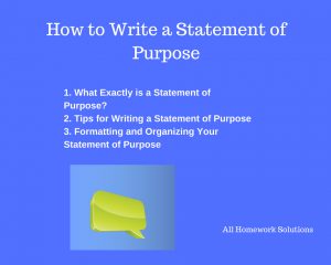 A statement of purpose is used for application and admission purposes by students. The statement of purpose serves as an informer to the board regarding the intents of the student and what they wish to accomplish through the application.