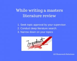 masters literature review: key pointers