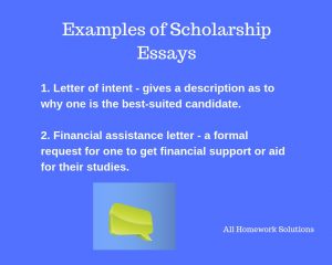 There are different types of a college scholarship essay. They are unique in that they can be used for different purposes when one is writing a scholarship essay.