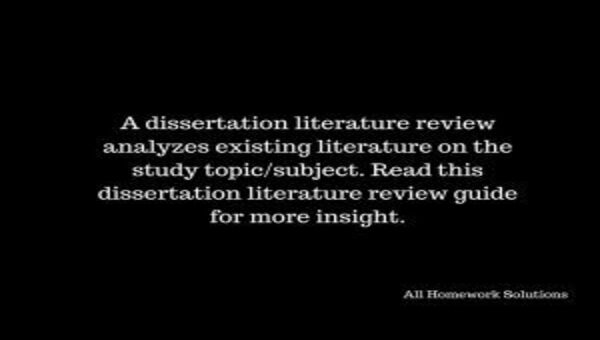 Dissertation literature review writing